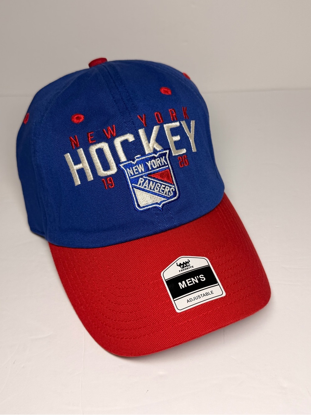 New York Rangers Hockey Hat Fan Favorite Adjustable Men's Blue Red Cap